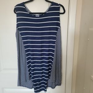 Westport Navy Blue & White Striped Sleeveless Top.